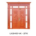 Cửa thép vân gỗ GSD Luxury vách kính- LX 2H10-VK-2TK 